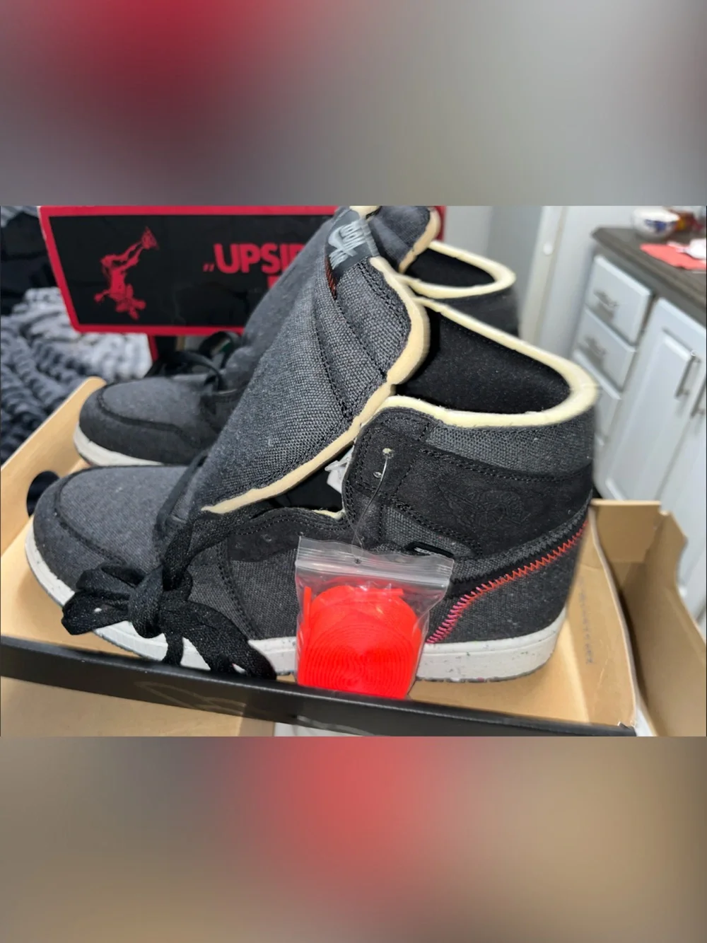 Nike Air Jordan 1 high zoom air nwt nib rare sz11 Black/Charcoal Canvas Sneakers